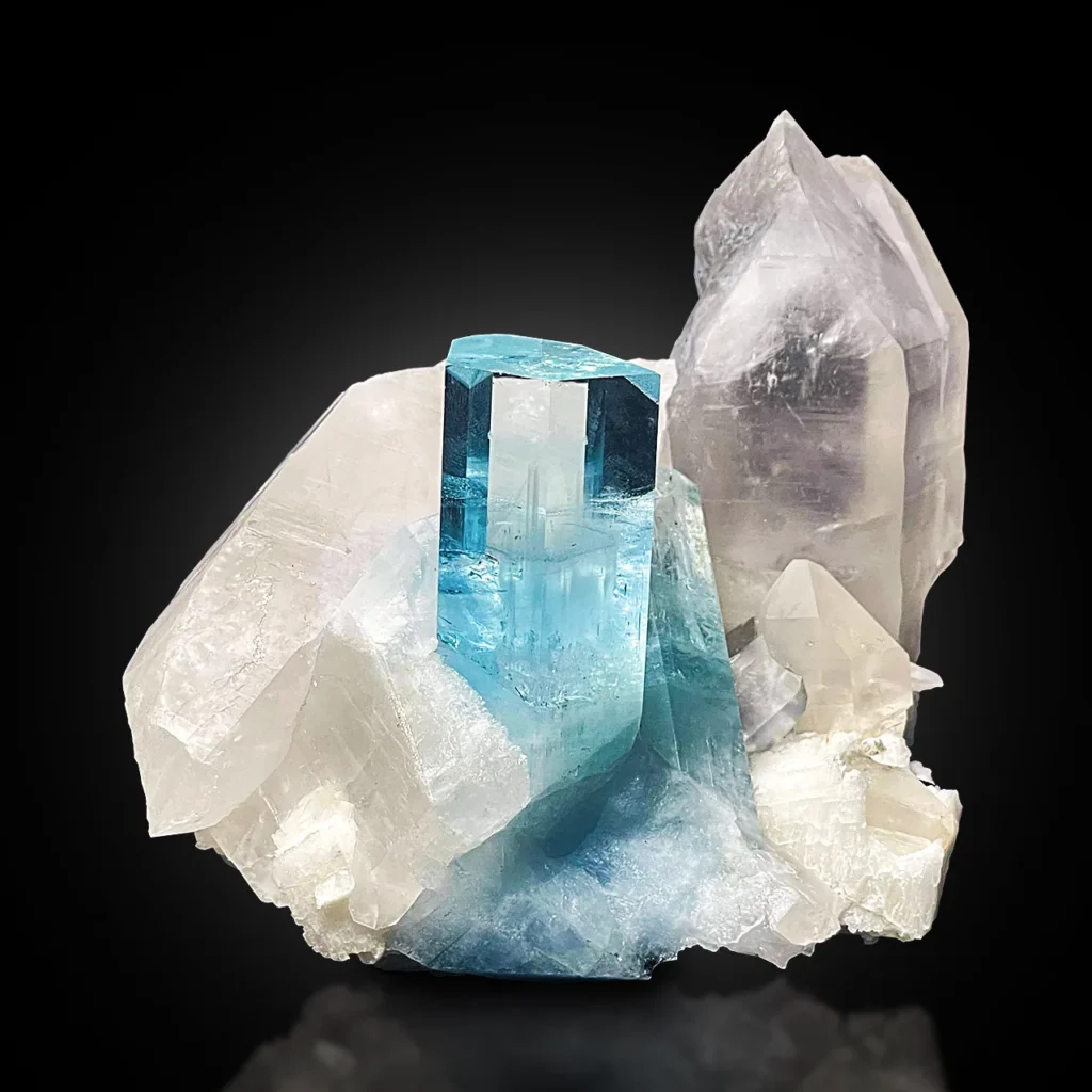 Aquamarine with Quartz and Feldspar